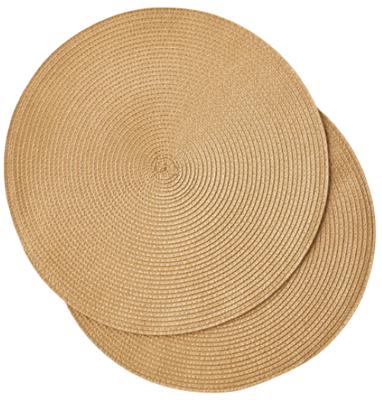 Monoprix Kulaté oranžové prostírání, 38 cm sada 2 ks