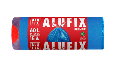 Alufix Pytle na odpadky zatahovací 60 l, 15 ks, LDPE  modré