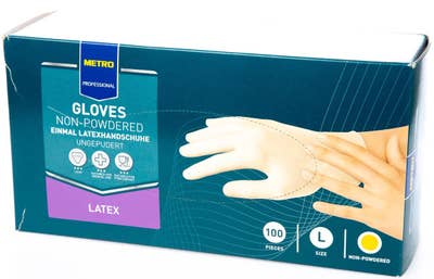 Metro Professional Rukavice nepudrované latex vel. L