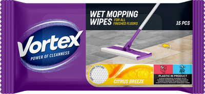 Vortex Vlhčené mopovací ubrousky citrusový vánek