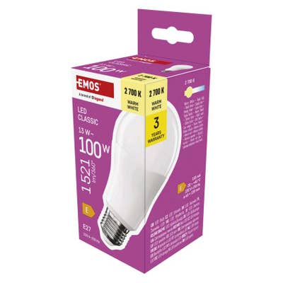 Emos LED žárovka Classic A60 / E27 / 13 W (100 W) / 1521 lm / teplá bílá