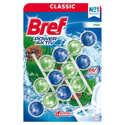 Bref Power Aktiv Pine tuhý WC blok 3x50g