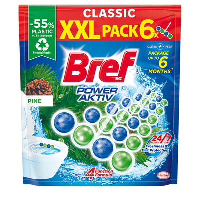 Bref Power Aktiv Pine tuhý WC blok (6x 50 g)