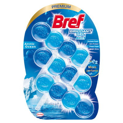 Bref Brilliant Gel Arctic Ocean gelový WC blok 3x42 g