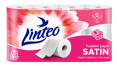 Linteo Toaletní papír SATIN 3vrstvý, 8 rolí