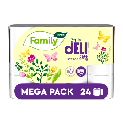 Tento Family Delicate Toaletní papír 3vrstvý, 24 rolí