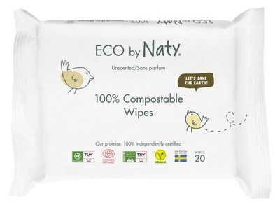 ECO by Naty Vlhčené ubrousky bez vůně pro citlivou pokožku