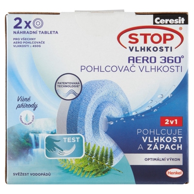 Ceresit Pohlcovač vlhkosti Aero 360° náhradní tablety, vodopád (2x 450 g)