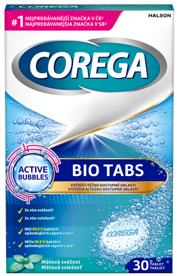 Corega Bio Tabs čisticí tablety na zubní náhrady