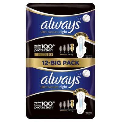Always vložky Ultra Extra Night Protection
