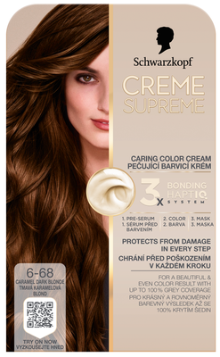 Schwarzkopf Creme Supreme Barva na vlasy 6-68 Tmavá karamelová blond