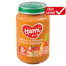 Hami Zelenina se šťavnatým kuřecím stehýnkem masozeleninový příkrm od ukončeného 8. měsíce 200g