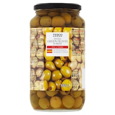 Zelené olivy bez pecky ve slaném nálevu 880g