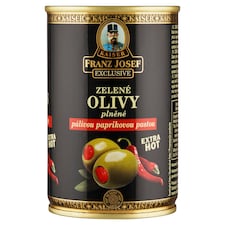 Franz Josef Kaiser Exclusive Zelené olivy plněné pálivou paprikovou pastou 300g