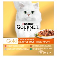 GOURMET Gold Multipack kousky ve šťávě se zeleninou 8 x 85g