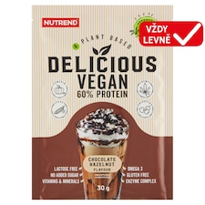 Nutrend Delicious Vegan Protein příchuť čokoláda + lískový ořech 30g