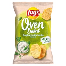 Lay's Oven Baked Pečené bramborové lupínky tvarované s příchutí jogurtu a bylinek 110g