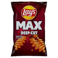 Lay's Max Deep-Cut smažené bramborové lupínky s příchutí slaniny 120g