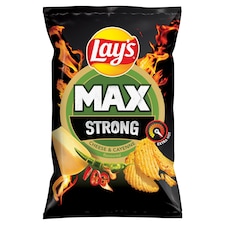 Lay's Max Strong smažené bramborové lupínky s příchutí sýra a pikantních papriček 55g