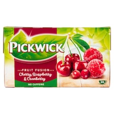 Pickwick Fruit Fusion Ovocnobylinný aromatizovaný čaj s třešněmi malinami a brusinkami 20 x 2g (40g)