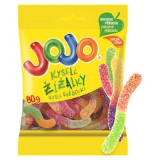 JOJO Kyselé žížalky želé bonbóny s ovocnými příchutěmi 80g