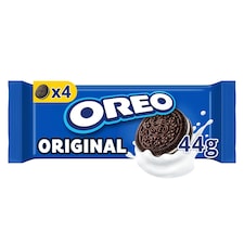 OREO Original vanilkové sušenky s náplní dokonalá na cesty 4 sušenky 44 g
