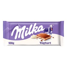 Milka Yoghurt mléčná čokoládová tabulka z alpského mléka s jogurtovou náplní 100 g