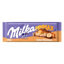Milka čokoláda Mmmax Toffee Whole Nuts mléčná s oříšky a karamelem 300g