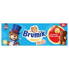 Opavia Brumík Duo Vanilková příchuť a jahoda jemné pečivo 150g