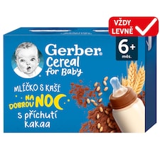 GERBER Cereal mlíčko s kaší s příchutí kakaa 2 x 200ml