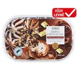 Mražený krém čokoládový s polevou s čokoládovou příchutí a kousky čokolády 900ml