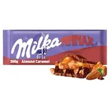 Milka Almond caramel mléčná čokoláda z alpského mléka s mandlovo-kakaovou a karamelovou náplní 300 g