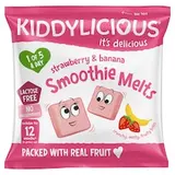 Kiddylicious Ovocné polštářky z jahod a banánu 6g