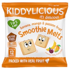 Kiddylicious Ovocné polštářky z banánu, manga a marakuji 6g