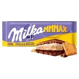 Milka Choco Biscuit mléčná čokoláda z alpského mléka se sušenkou, kakaovým a mléčným krémem 300 g