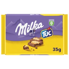 Milka TUC mléčná malá čokoláda z alpského mléka se slanými krekry TUC 35 g