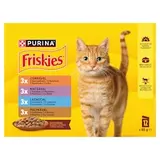 Friskies kapsičky pro kočky kuře, kachna, losos, krůta ve šťávě 12 x 85g