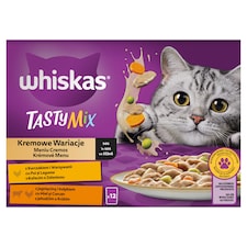 Whiskas Tasty Mix krémové menu ve šťávě 12 x 85g (1,02kg)