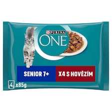 Purina ONE Senior kapsičky pro kočky hovězí 4 x 85g