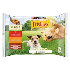 PURINA FRISKIES Adult výběr s hovězím, kuřetem a jehněčím ve želé 4 x 85g