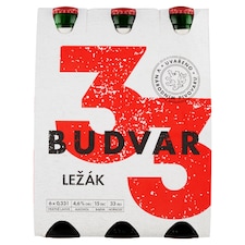 Budvar 33 pivo ležák 6 x 0,33l (1,98l)