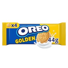 OREO zlaté s vanilkovou příchutí sušenky s náplní, dokonalá na cesty 4 sušenky 44 g