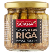 Sokra Riga uzené šproty v rostlinném oleji 185g