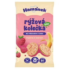 Hamánek Bio rýžová kolečka malina a banán 35g