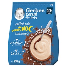 GERBER Cereal mléčná kaše kakaová Dobrou noc 230g