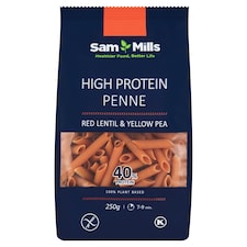 Sam Mills Penne těstoviny s vysokým obsahem proteinu z červené čočky a žlutého hrachu 250g