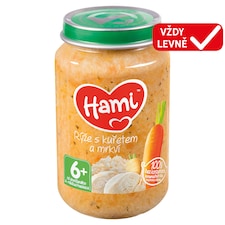Hami masozeleninový příkrm Rýže s kuřetem a mrkví od uk. 6. měsíce 200g