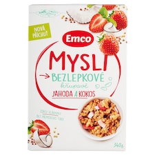 Emco Mysli Bezlepkové křupavé jahoda a kokos 340g