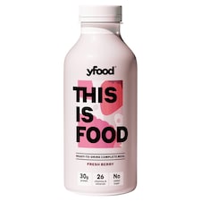 yfood nutričně vyvážené jídlo ve formě nápoje s příchutí malin a jahod 500ml