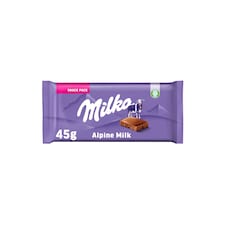 Milka Alpine Milk mléčná malá čokoládová tabulka z alpského mléka 45 g